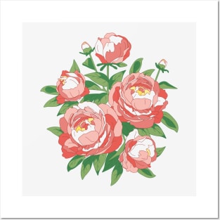 Bouquet of peonies Posters and Art